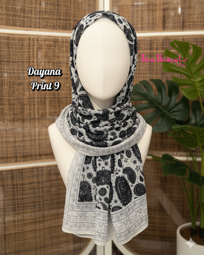 Dayana Printed 1.8M Shawl Premium Chiffon