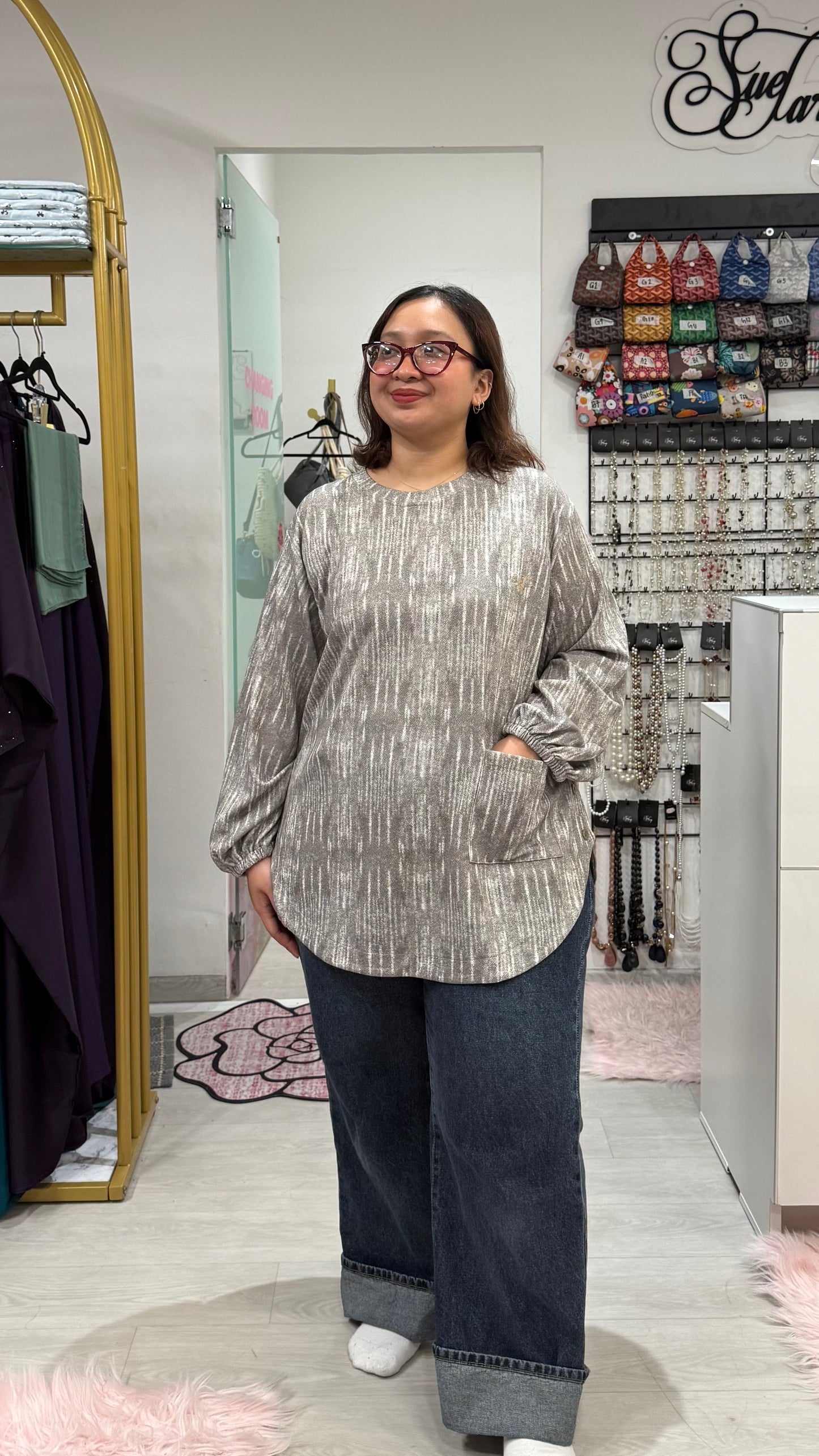 Natalie Batwing Top With Front Pocket