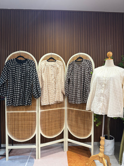 Qirana Premium Eyelet Button up Top