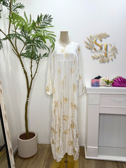 Safira Babydoll Dress Flower Embroided
