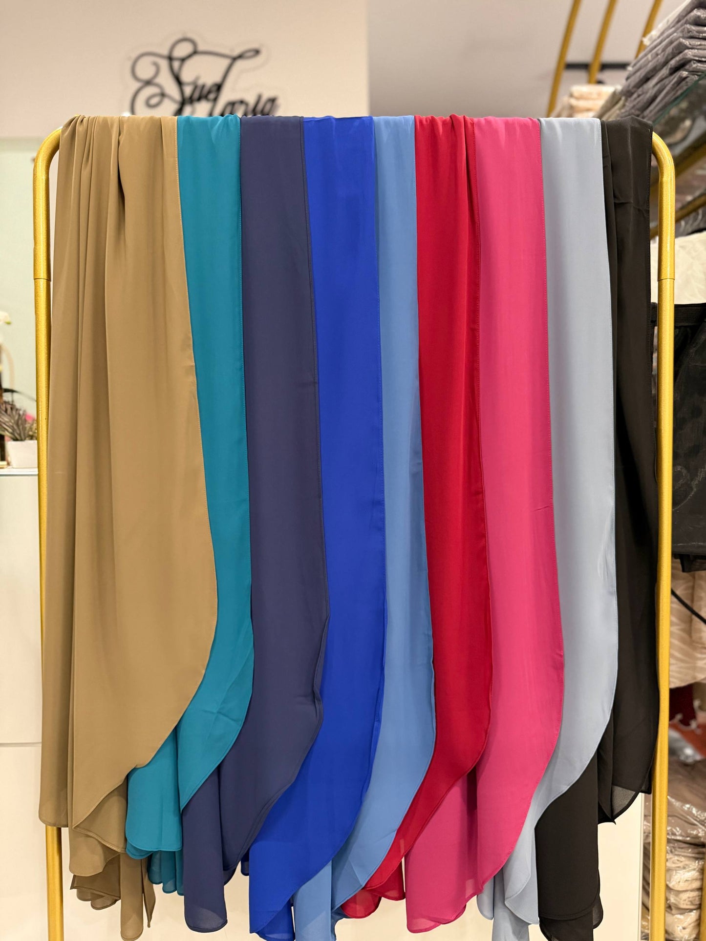 Plain Curve Shawls Premium Diamond Chiffon