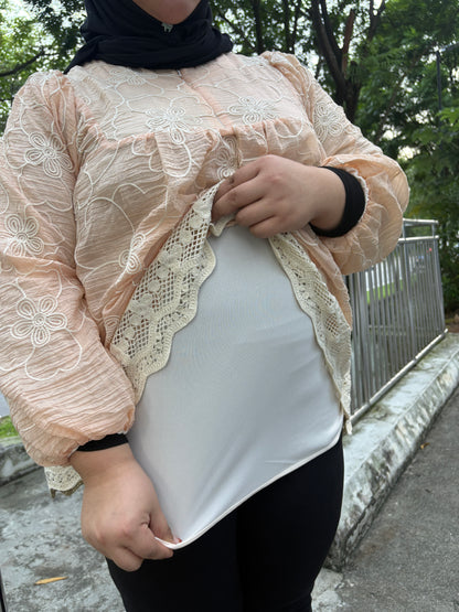 Mikayla Cotton Eyelet Babydoll Top Lace