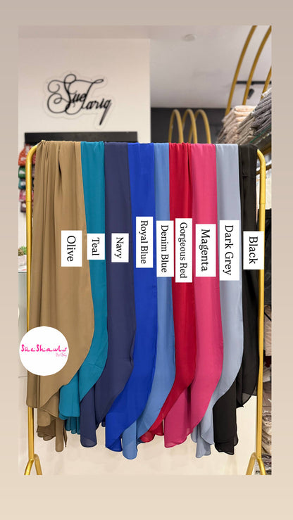 Plain Curve Shawls Premium Diamond Chiffon