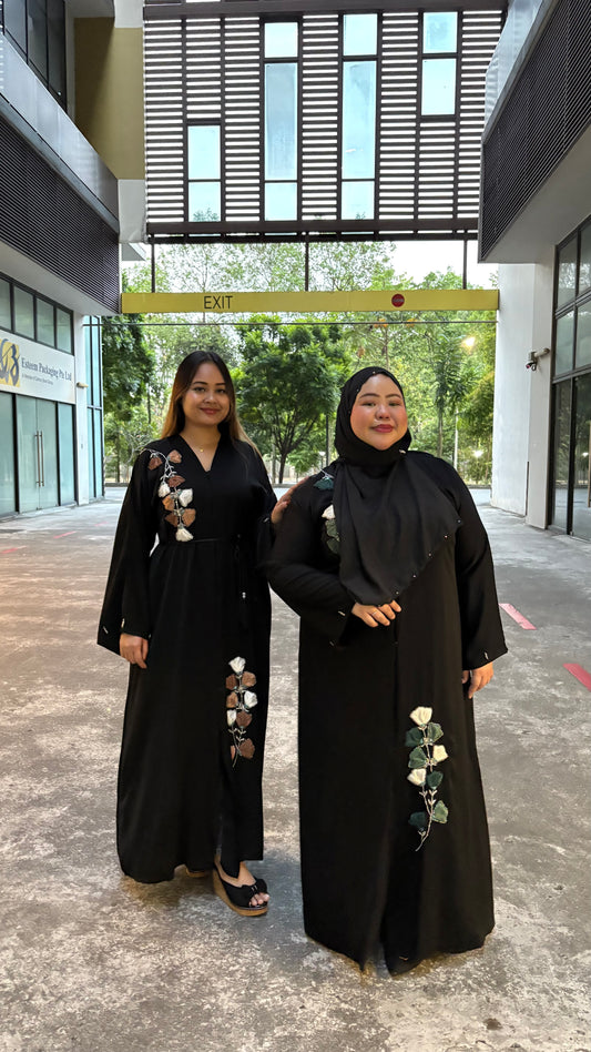 Abaya Tahira Flower Embroided Dubai Series