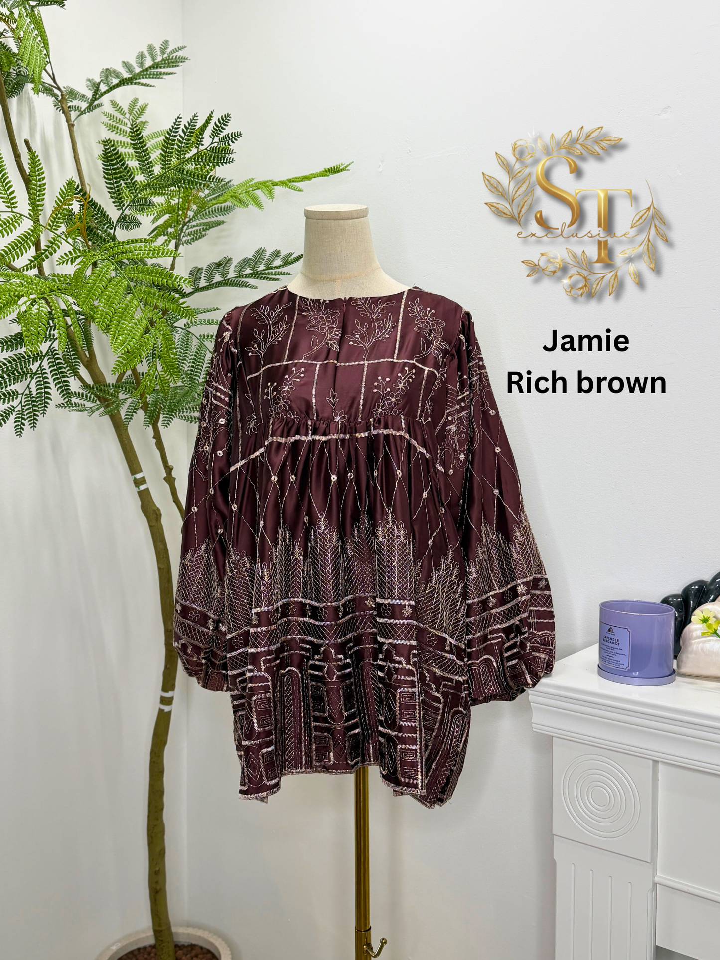 Jamie Premium Armani Eyelet Babydoll top