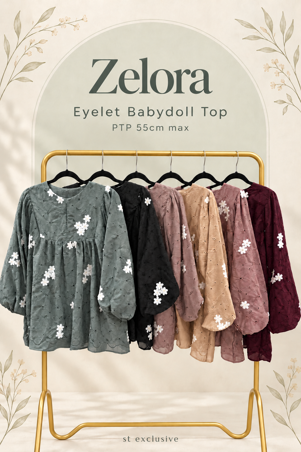 Zelora Cotton Eyelet Babydoll Top