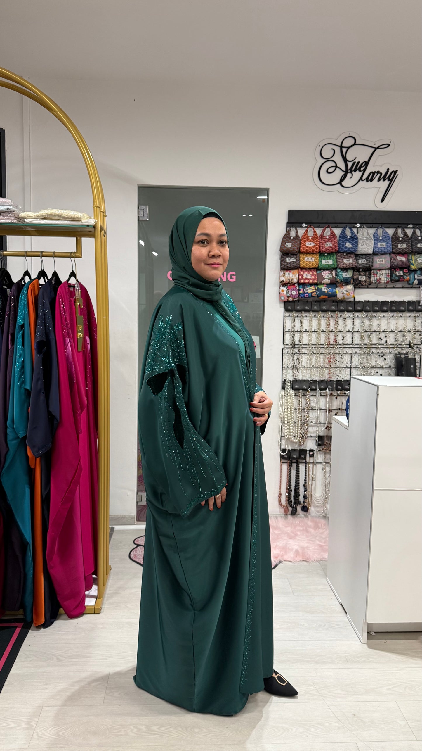 Abaya 2 piece Ribbon Fatin