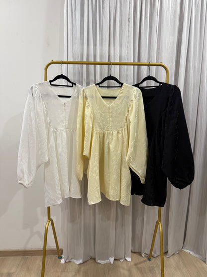 Erla Cotton Embossed babydoll top