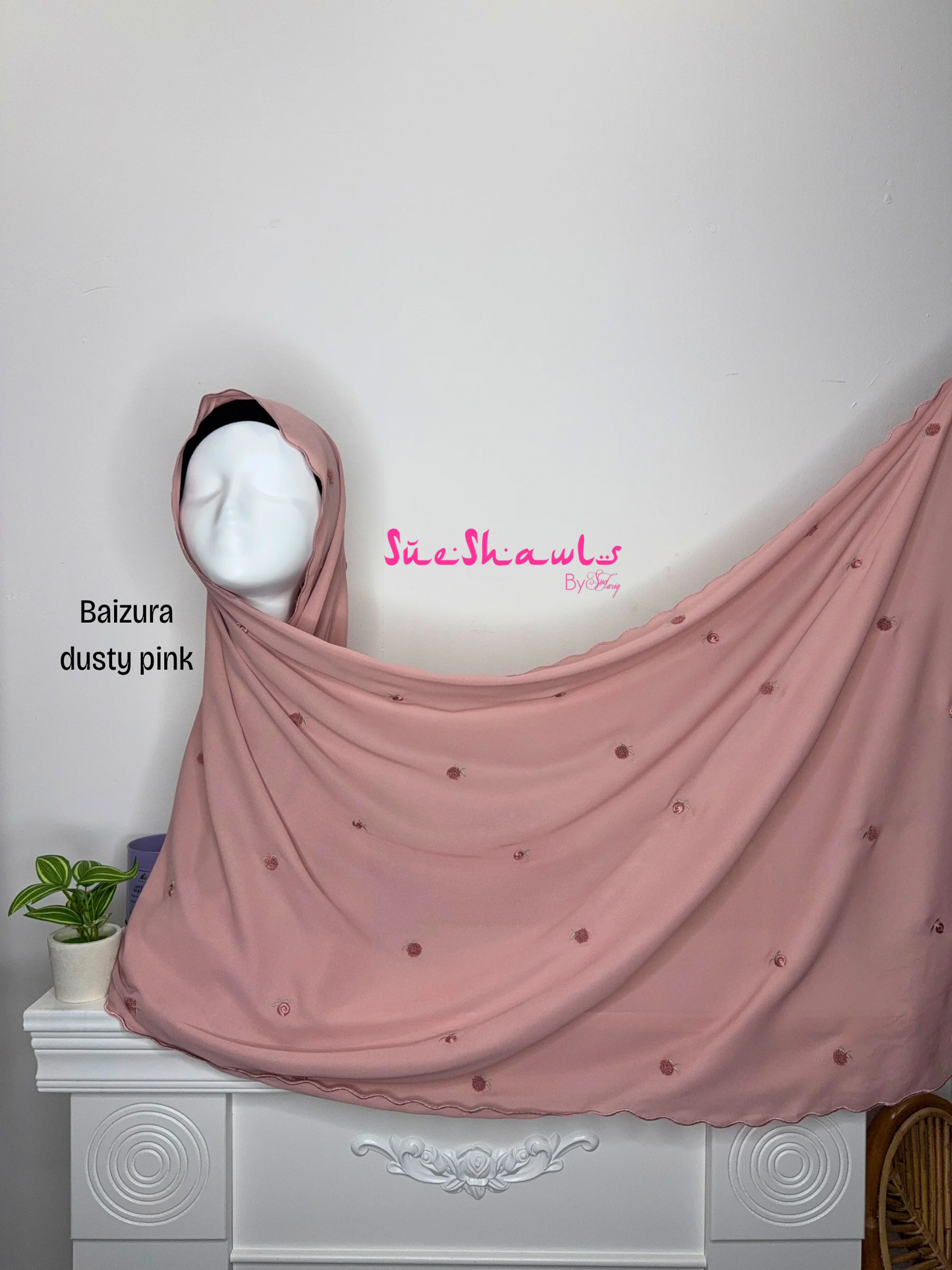 Baizura Embroided 1.8M Chiffon Shawl
