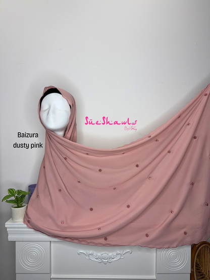 Baizura Embroided 1.8M Chiffon Shawl