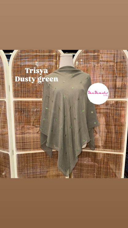 Trisya Bawal Bling Snowflake Cotton Viole