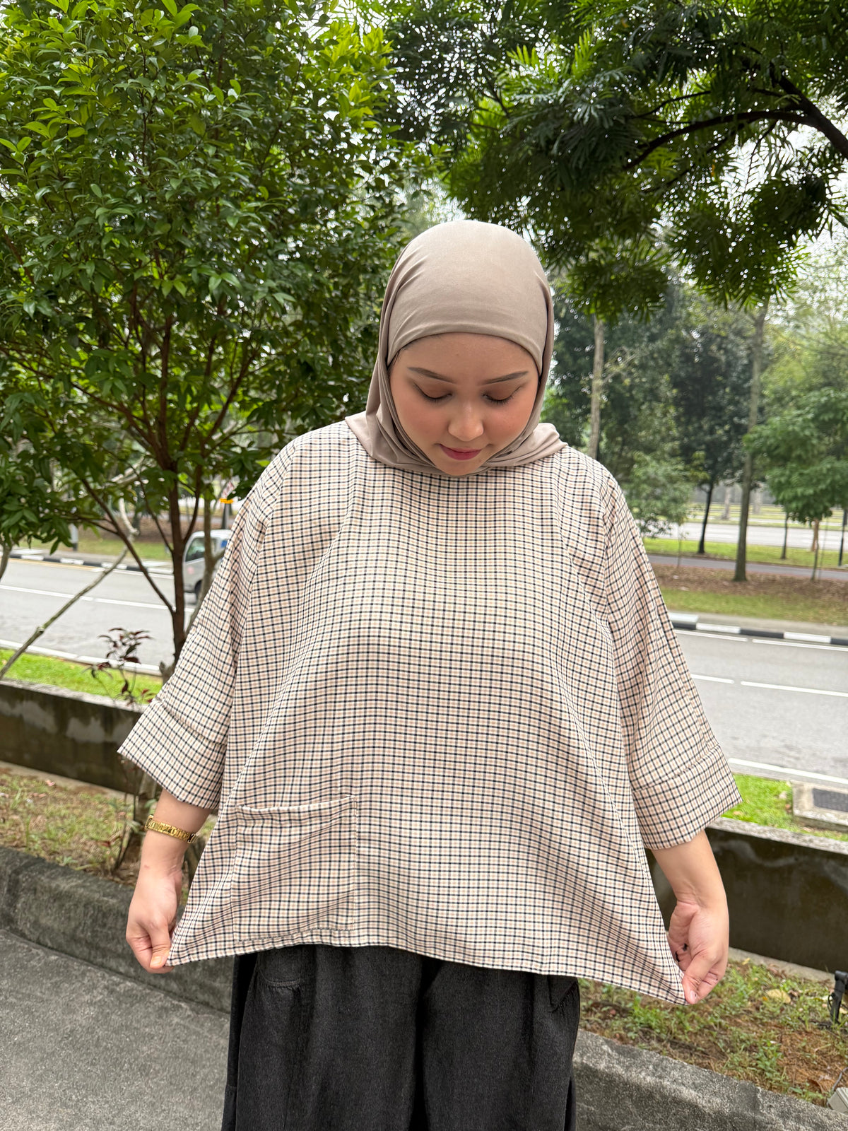 Fiora Opah Checkered Front Pocket