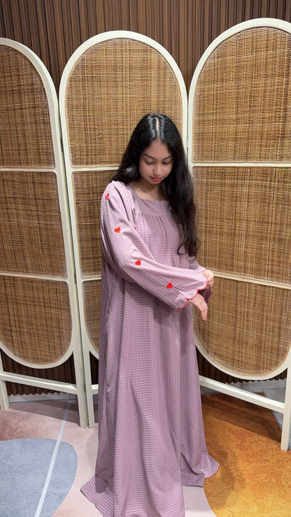 Melodia Premium Chiffon Heart Embroided Dress