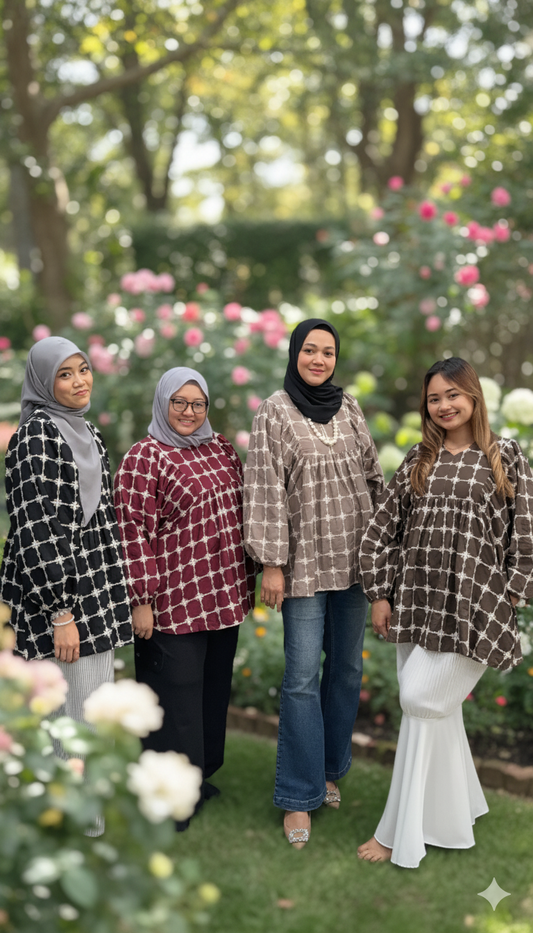 Quraisya Premium eyelet Babydoll top