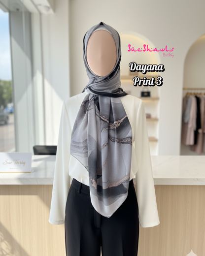 Dayana Printed 1.8M Shawl Premium Chiffon