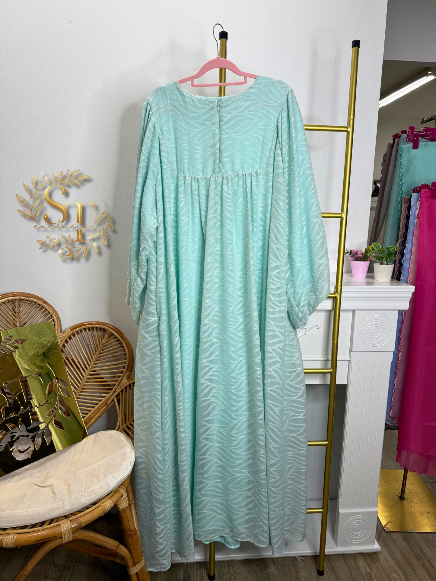 Rindiyani Plus Size Cotton Embossed Dress