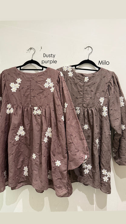 Zelora Cotton Eyelet Babydoll Top