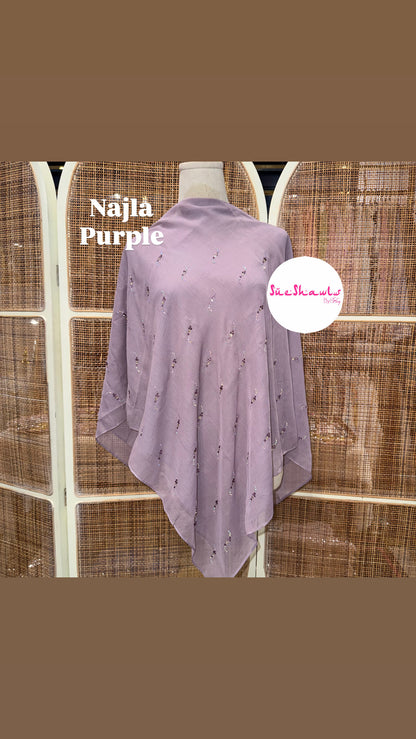 Najla Bawal Bling Wave Cotton Viole