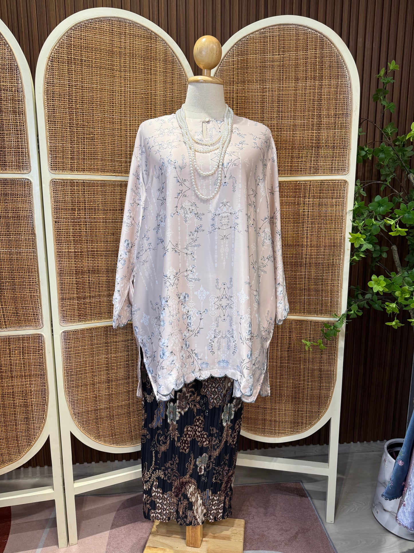 Haura Printed Satin Tunic