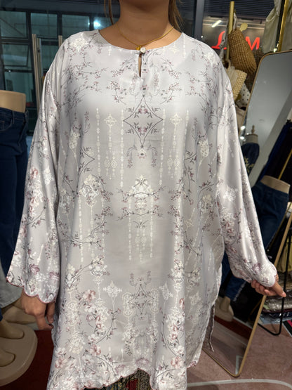 Haura Printed Satin Tunic