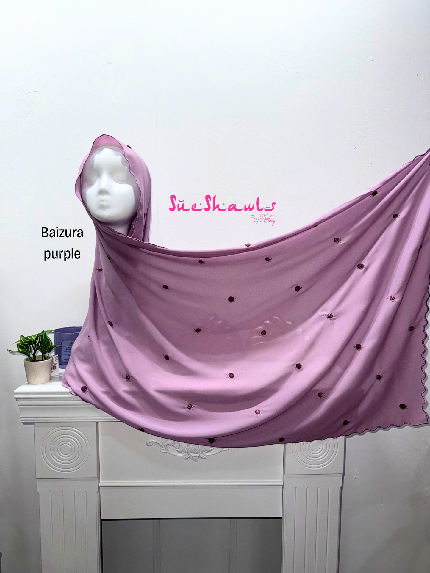 Baizura Embroided 1.8M Chiffon Shawl