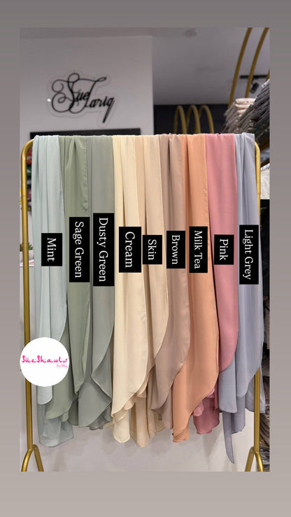 Plain Curve Shawls Premium Diamond Chiffon
