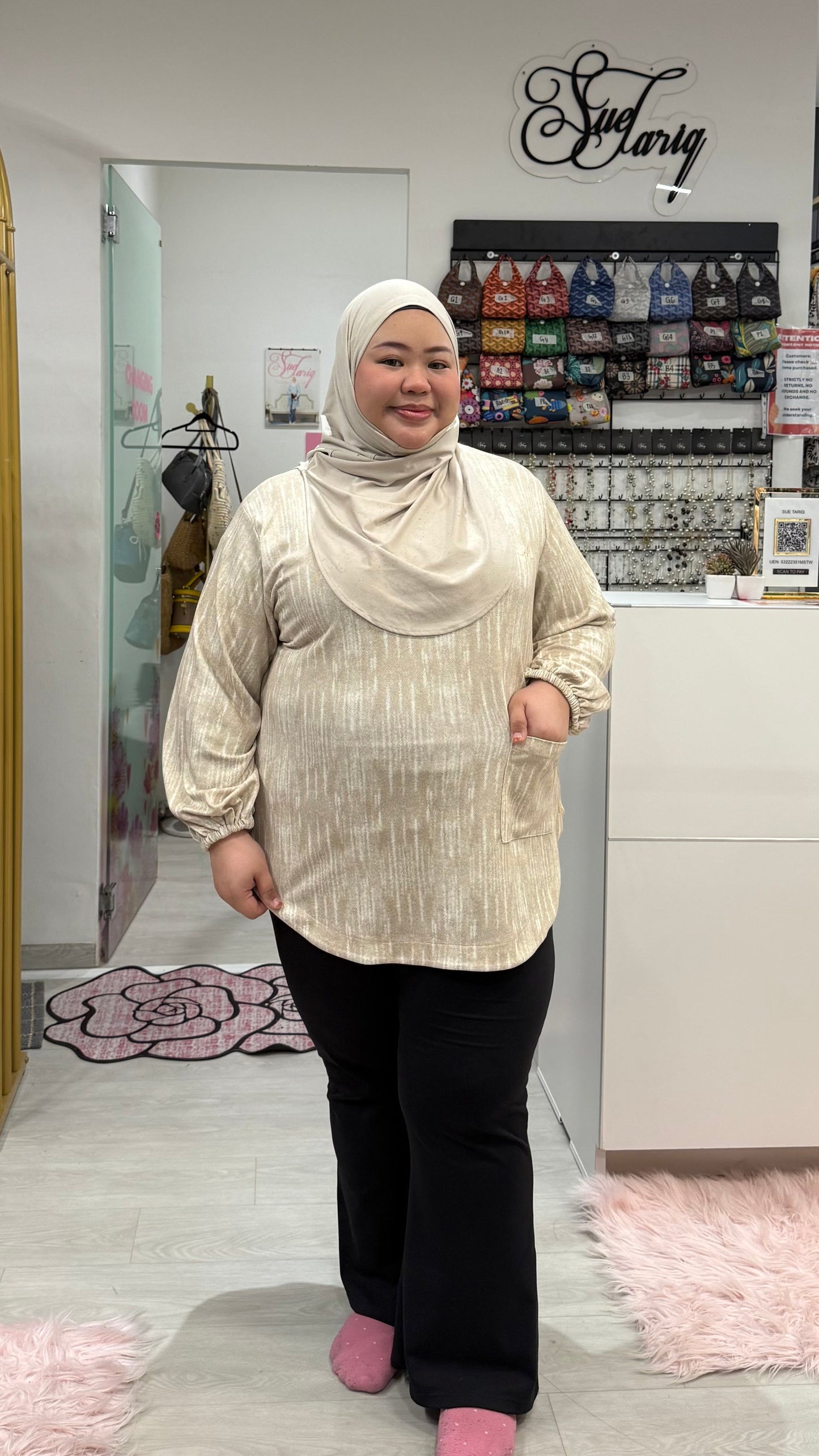 Natalie Batwing Top With Front Pocket