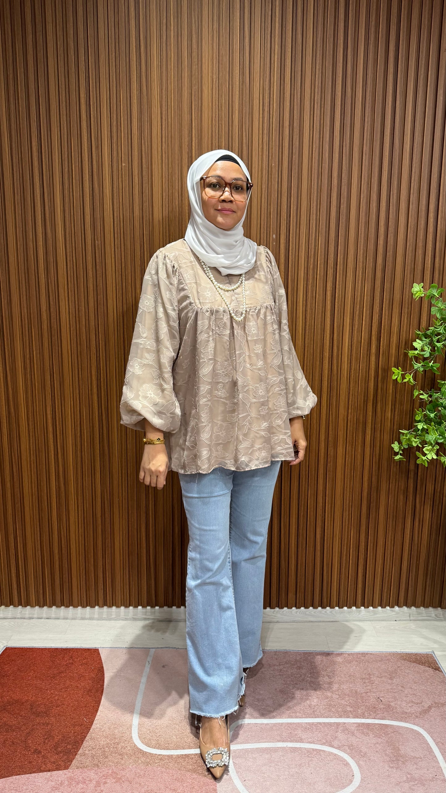Shakilah Babydoll Batwing Cotton Embossed