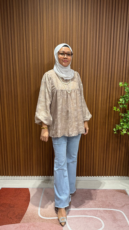 Shakilah Babydoll Batwing Cotton Embossed