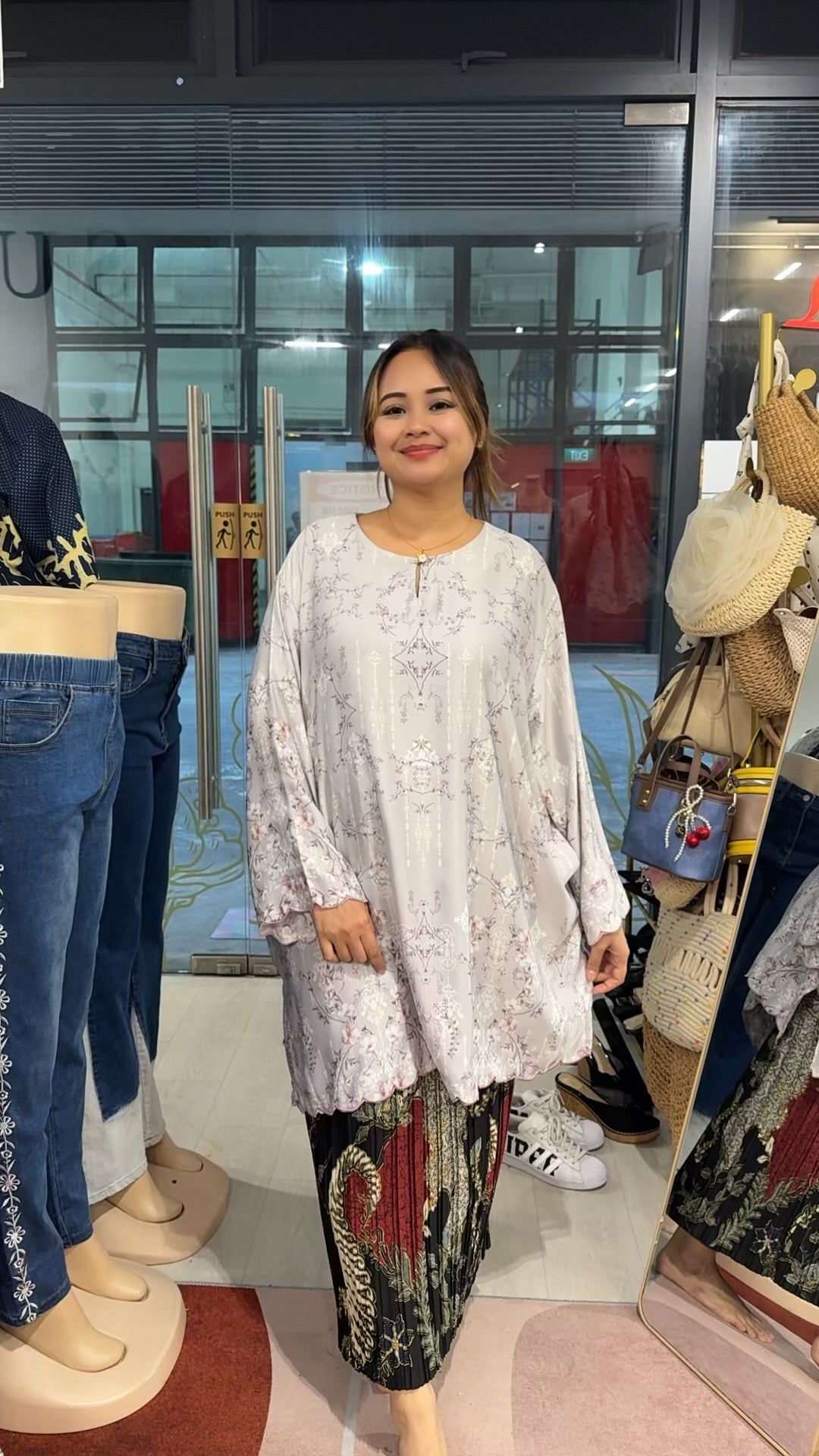 Haura Printed Satin Tunic