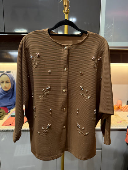 Tania Ribbed Top With Beads