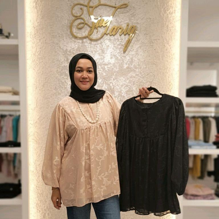 Uriqa Elegant Babydoll Balloon Sleeve