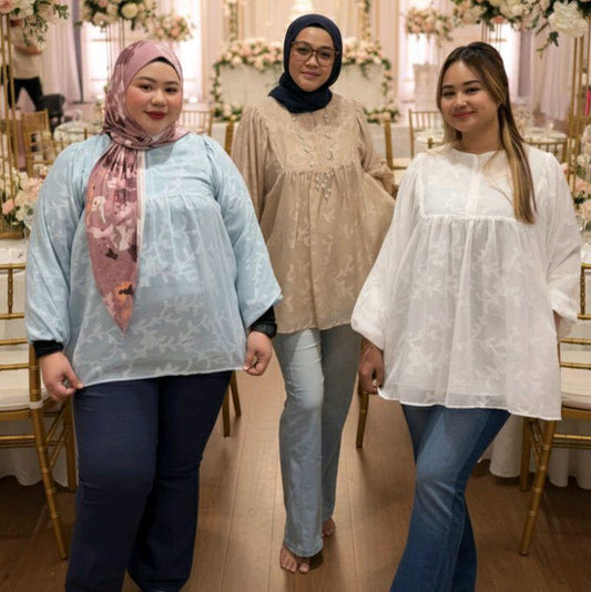Uriqa Elegant Babydoll Balloon Sleeve