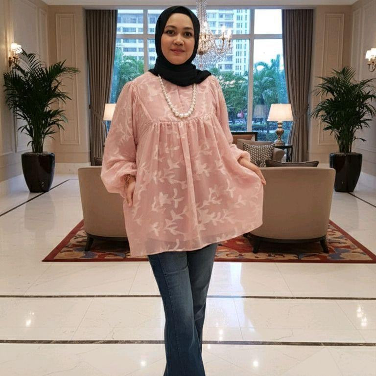 Uriqa Elegant Babydoll Balloon Sleeve
