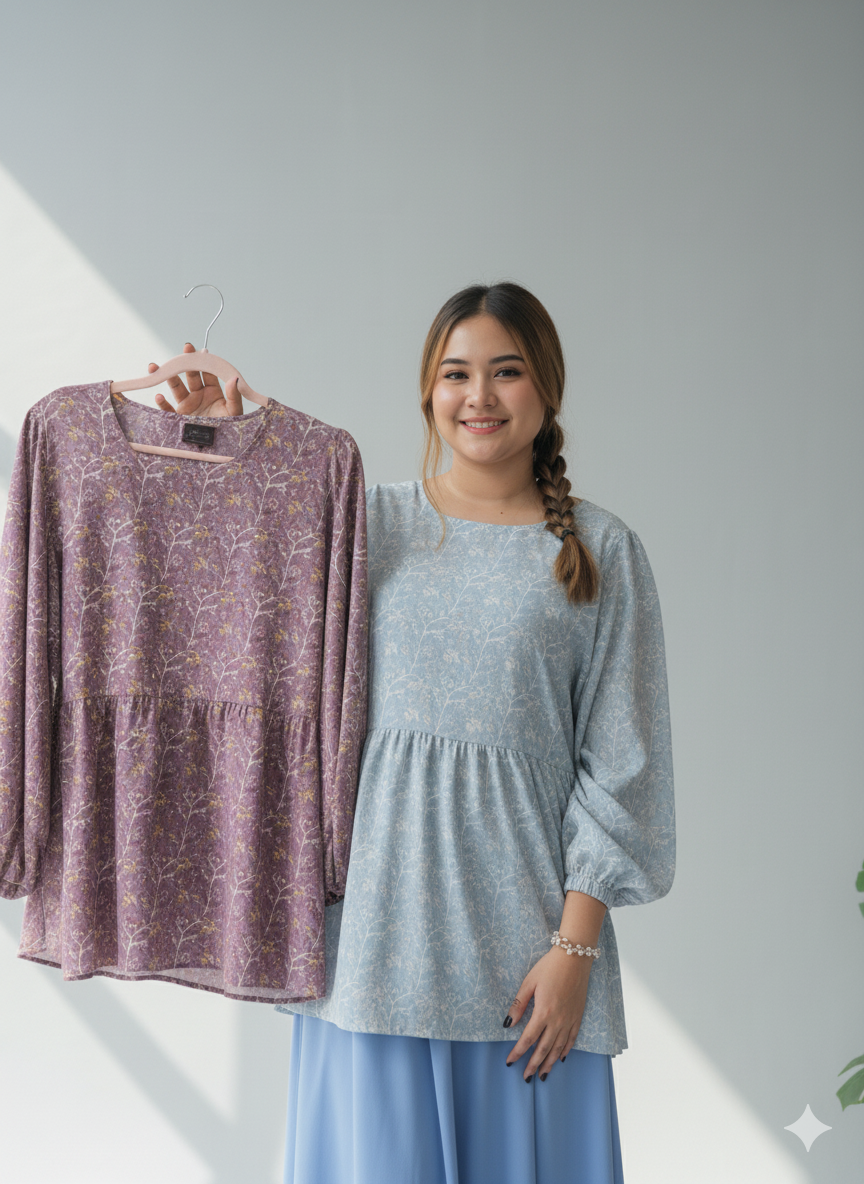 Aidah Printed Babydoll Top
