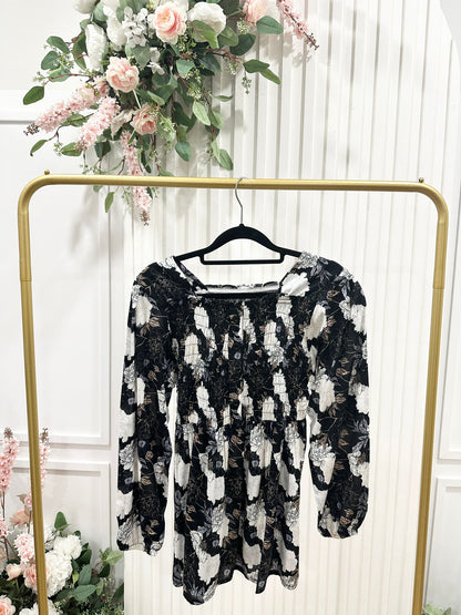 Floral Printed Cotton Polyester Top #SM9