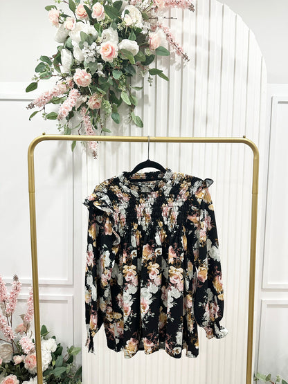 Floral Printed Cotton Polyester Top #SM10