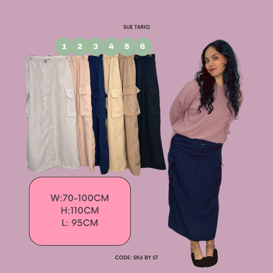 Premium Linen Cargo Skirt #SK6